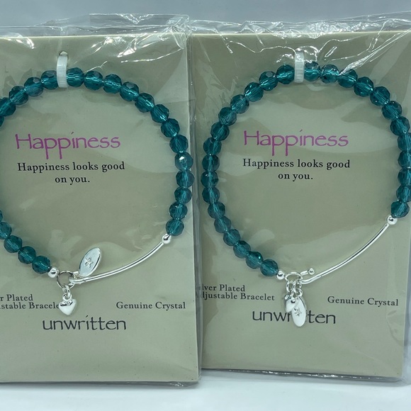 NWT Happiness Silver plated adjustable Genuin 2 pc - Picture 3 of 3